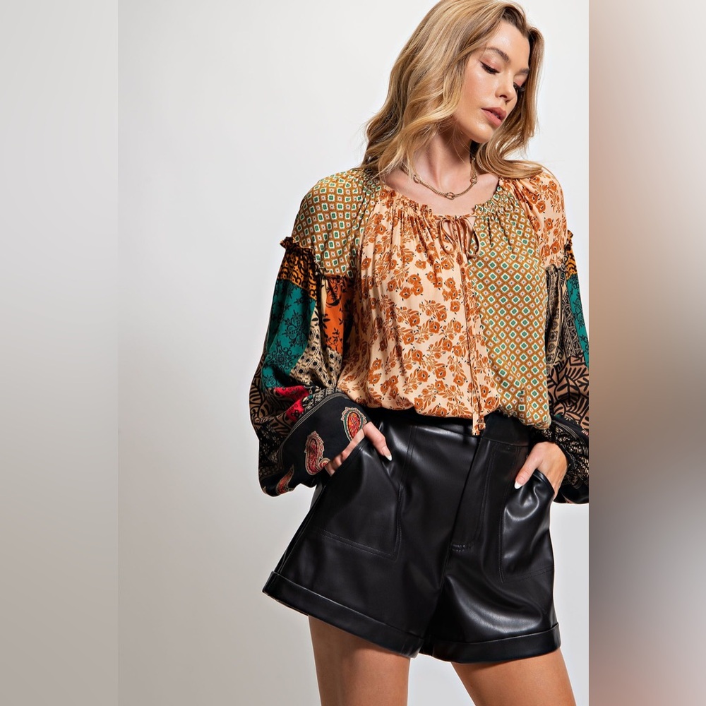 Easel Multicolor Bohemian Blouse - Picture 7 of 7